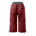 thumbnail image 7 of Huowey Women's Pants Summer Pocket Trousers Outdoor Casual Sports Cropped Pants Overalls Thin Loose Cargo Shorts, 7 of 7