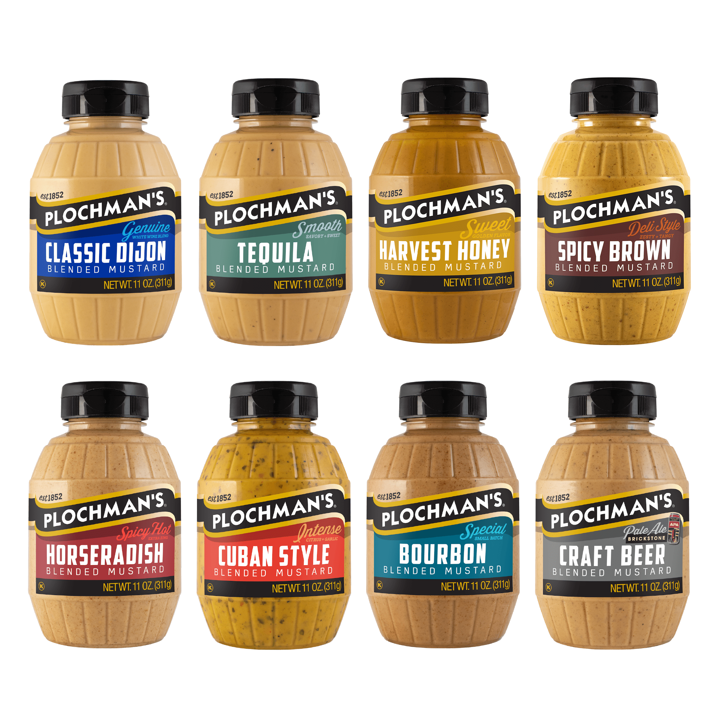 Plochman's Complete Flavor Assortment Blended Mustard Variety Pack, 11