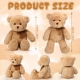 thumbnail image 2 of Peluches HyDren de peluche con forma de oso de peluche, paquete de 2 unidades, 45 cm, con lazo, marrón, 2 of 6