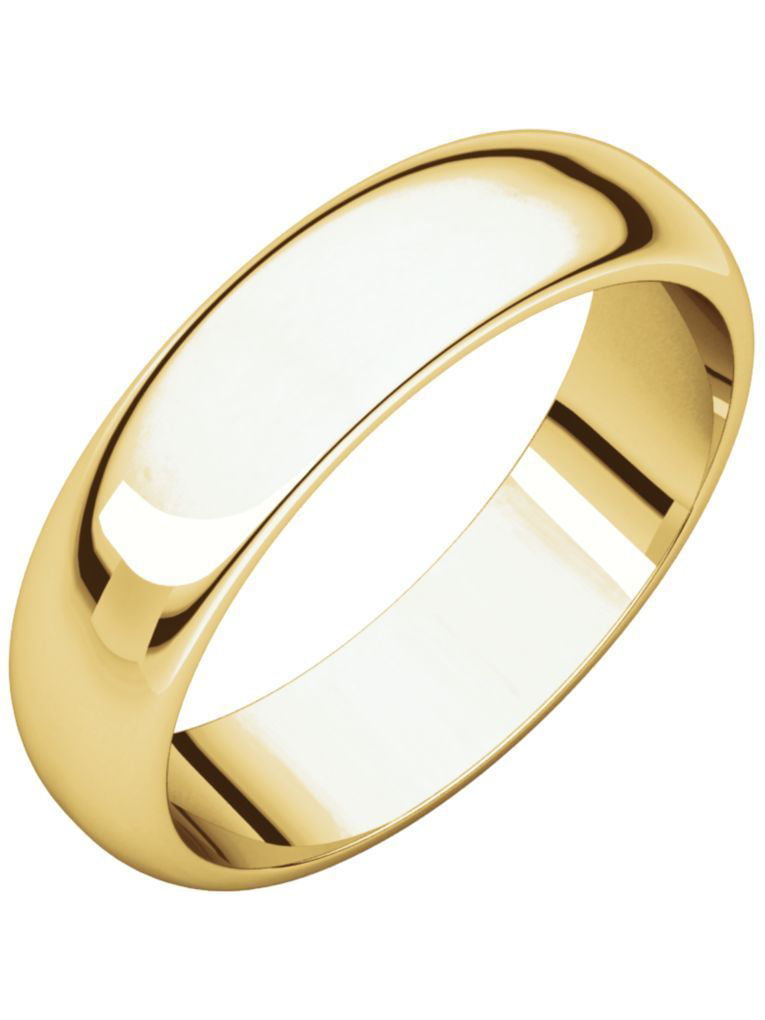 Size 9.5 05.00 mm Flat Wedding Band Ring in 10k Yellow Gold