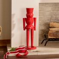thumbnail image 2 of Large Glossy Metal Decorative Nutcracker, Red, 24", by Holiday Time, 2 of 6