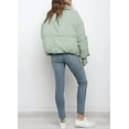 thumbnail image 6 of Women's Winter Stand Collar Zip Puffer Jacket Baggy Short Padded Down Warm Coats, 6 of 7