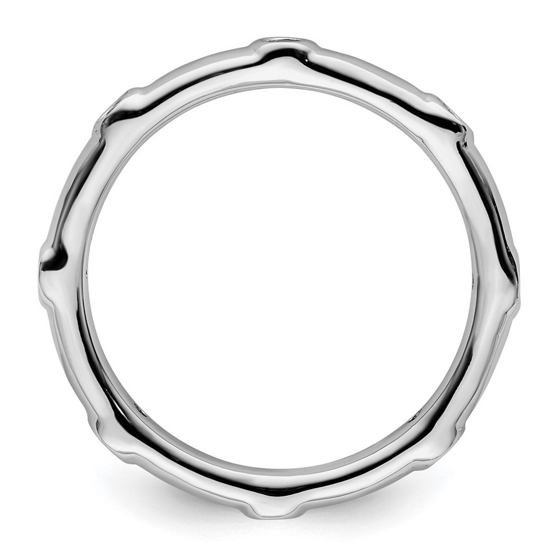 925 Sterling Silver Bezel Polished Stackable Created Emerald Ring Size 7 Stackable Ring for Women