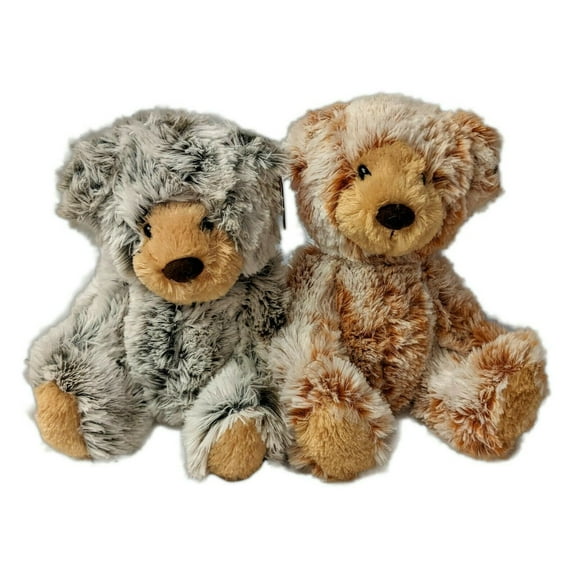 Set of 2 BRINDLE BEAR & CARAMEL BEAR 12" Stuffed Animal Plush by Aurora