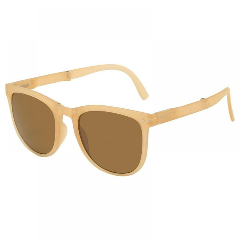 Polarized Mini Folding Sunglasses for Women Men, UV400+ Protection  Oversized Black Oval Eyewear,Trendy Sunglasses for Driving Outdoor Beach  Fishing