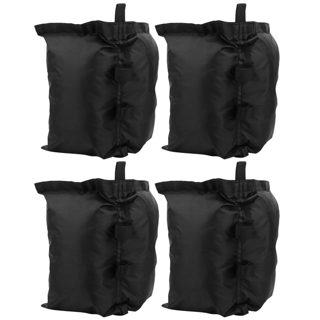 Bolsa de arena fija para tienda de campaña, de tela Oxford, duradera, color negro, de gran capacidad, a prueba de fugas, para exteriores, parasol y sombrilla, 4 unidades