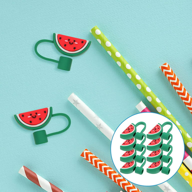 Straw Covers Cap 8pcs Silicone Straw Tips Covers Watermelon Reusable  Drinking Straw Tips Lids Plugs Airtight Seal Straw Plugs Protector for 6-8mm  Straws Party Supplies Red Silicone Straws 