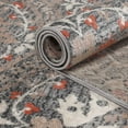 thumbnail image 5 of Superior Oriental Vintage Floral Damask Power-loom Indoor Runner Rug, 2'7"x10', Rust, 5 of 5