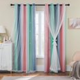 thumbnail image 1 of Cortinas de dormitorio XiDi, arcoíris, rosa, verde y gris, 52 x 90 cm, 1 of 9