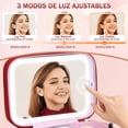 thumbnail image 2 of Cosmetiquera de Maquillaje con Espejo LED 3 Modes, Estuche Portátil de Maquillaje con Bolsa para Brochas, Neceser de Viaje con Divisores Desmontables, Organizador Accesorios Belleza para Mujer, 2 of 4
