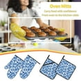 thumbnail image 6 of Oven Mitts and Pot Holders 4 Piece, Palm Tree Shark Blue High Heat Slip Resistant Oven Mitt and Trivets Set Kitchen Oven Glove Pot Holders for Cooking Baking Grilling, 6 of 7