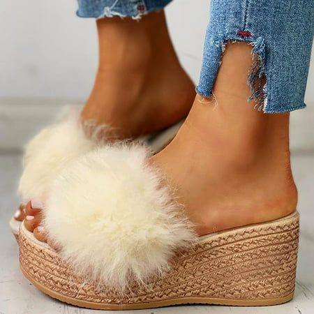 

Gubotare Slippers For Women Women s Slides Cloud Slippers Summer Novelty Open Toe Slide Sandals Anti-Slip Beach Pool Shower Shoes with Cushioned Thick Sole Beige 8.5