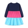 thumbnail image 2 of Mercatoo 2 to 7 Years Girls Long Sleeve 𝐓iered Dress Multi-color Loose 𝐅lowy 𝐑uffle Layer 𝐓iered Pleated Swing Dresses Girls Bridesmaid Dresses, 2 of 6