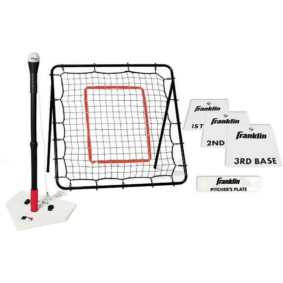 Franklin Sports MLB Kids Teeball Set - Batting Tee, Rebounder Net   Bases