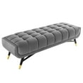 thumbnail image 3 of Modway Adept 60" Performance Velvet Bench in Gray, 3 of 8