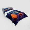 thumbnail image 3 of Ambesonne Forest Bedding Set 3 Pcs, Night Camping Adventure, Twin XL, Blue Orange, 3 of 3