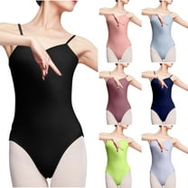 APEXFWDT Women's Camisole Leotard with Adjustable Straps for Ballet Dance Leotards Gymnastics Dance Cute Ballerina Adult Leotard Bodysuit