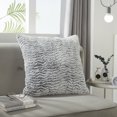 thumbnail image 2 of Better Homes & Gardens Texture Faux Fur Wavy Pillow, 22 x 22, Grey, Square, 1 Piece, 2 of 7