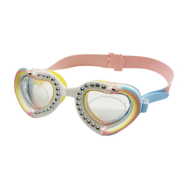 Gafas de natación para niños, gafas de natación, dibujos animados, impermeables, sin fugas, gafas de buceo Arcoíris