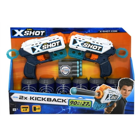 UPC: 0845218022471 | X-Shot Excel Double Kickback Foam Dart Blaster Combo Pack (8 Darts 6 Cans) by ZURU