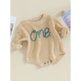 thumbnail image 3 of Bagilaanoe Newborn Baby Boys Girl Knitted Romper Sweater Long Sleeve Bodysuits Letter Embroidered Pullover 9M 12M 18M Infant Warm Jumpers Tops Fall Loose Knitwear, 3 of 9