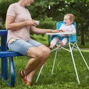 Regalo Portable Aqua High Chair with Attachable Tray and 3 Point Harness for Ages 6 to 36 Months