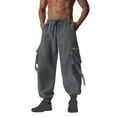 thumbnail image 1 of Handshe Men's Solid Color Work Pants with Functional Design Durable Everyday Casual Wear, 1 of 6