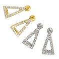 thumbnail image 4 of Pendientes Cristal Yuyangstore Boda Triángulo Nupcial Colgantes con Clip dorado, 4 of 8