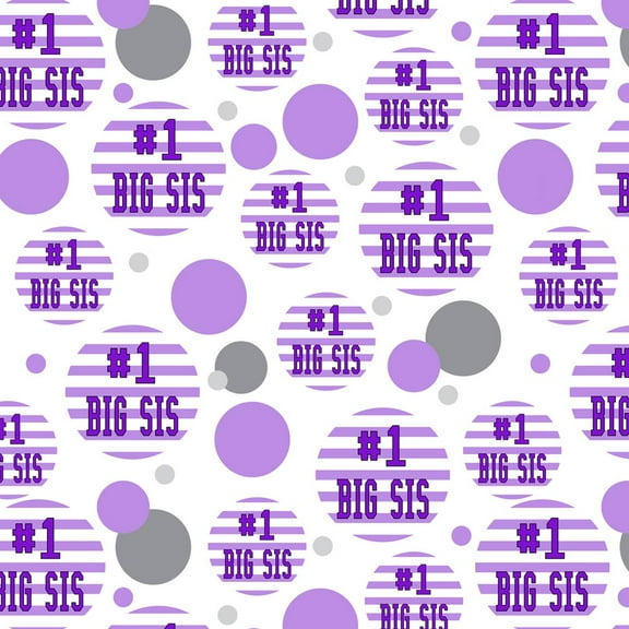 #1 Big Sis Number One Favorite Sister Premium Gift Wrap Wrapping Paper Roll Pattern
