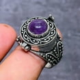 thumbnail image 2 of Natural Amethyst Gemstone Handmade 925 Sterling Silver Jewelry Ring Size 10, 2 of 2