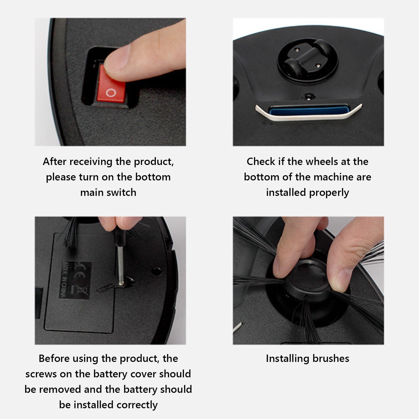 Nkmbld Robot Vacuum with Low Noise Operation Sweeping Robot Household Wireless Intelligent Cleaning Machine Five in One Vacuum Cleaner, Black