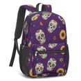 thumbnail image 2 of Skull and Sunflower Gothic Pattern 17" School Backpacks for Teens,Waterproof Oxford Fabric,S-Shape Padded Straps for School,Travel,Hiking,Camping, 2 of 6