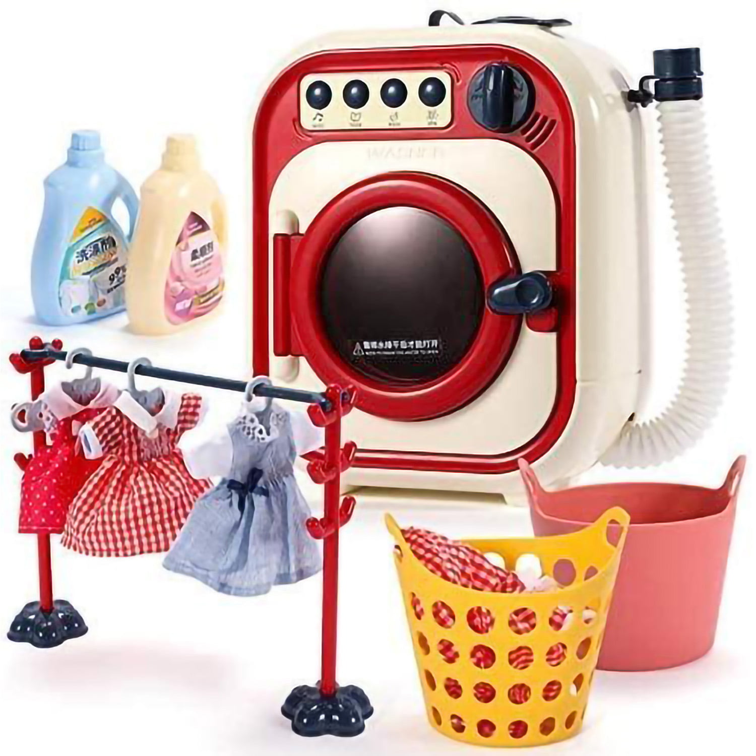 VOSAREA Electronic Toy Washer Washing Machine Toy Housekeeping Laundry Toy Pretend Role Play Appliance Toys for Kids Boys Girls 