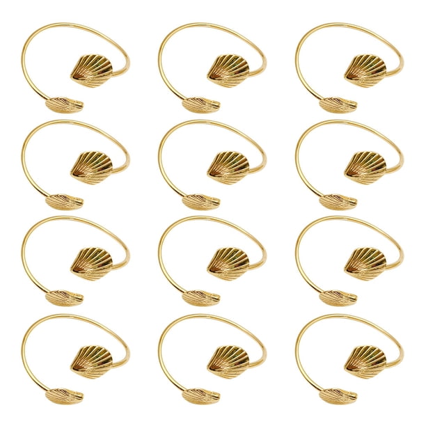 12pcs Decorative Shell Design Squinkles Hebillas Titular de la servilleta Adornos de vajilla