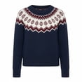 thumbnail image 4 of Fair Isle Sweater Women Pullover Sweaters for Women Oversized Sweaters for Women Crew Neck Sweatshirts Women Fall Sweaters Cute Sweaters Fairisle Sweaters for Women Funky Sweater, 4 of 4