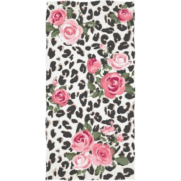 Hibiscus Flower Pink Beach Towel, Absorbent Quick Dry Swimming Yoga Beach Towels, Large Sand Free Microfiber Beach Towel for Women, Men, Kids-32x52in