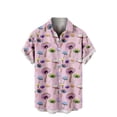 thumbnail image 4 of Camisas de manga corta con botones para hombres y mujeres Camisas hawaianas con estampado de hongos Camisas casuales con flores Camisas hawaianas, 4 of 5
