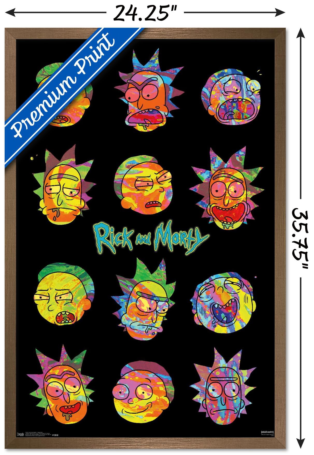Rick And Morty - Vaporwave Wall Poster, 22.375" x 34", Framed