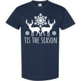 thumbnail image 3 of Inktastic Tis the Season White Reindeer Silhouette and Snowflakes T-Shirt, 3 of 5