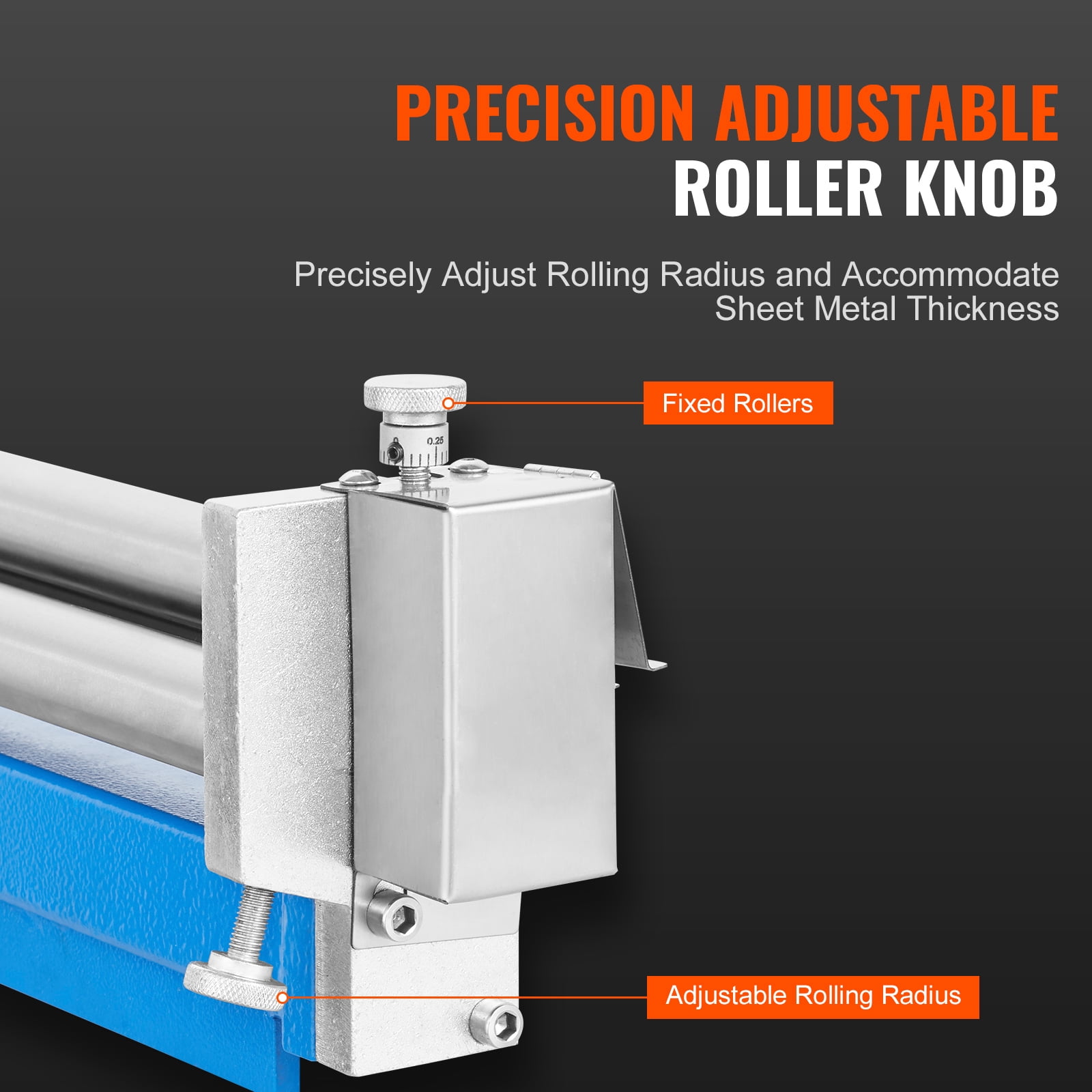 SKYSHALO Sheet Metal Roller, 12.6" Forming Width, 20 Gauge Steel Capacity, for Bending and Rolling Low Carbon Steel, Copper, and Aluminum Alloy Sheets, Includes 2 Removable Rollers