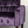 thumbnail image 6 of Noble House Gracelynn Tufted Velvet Sofa, Blackberry, 6 of 7
