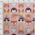 thumbnail image 3 of oneOone Rayon Medium Pink Fabric Cute Animal Face Pattern Fabric For Sewing Printed Craft Fabric By The Yard 56 Inch Wide, 3 of 5
