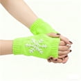 thumbnail image 1 of Casual Snowflake Print Knitted Fingerless Mittens For Winter Warmth And Fashion Comfort, 1 of 3