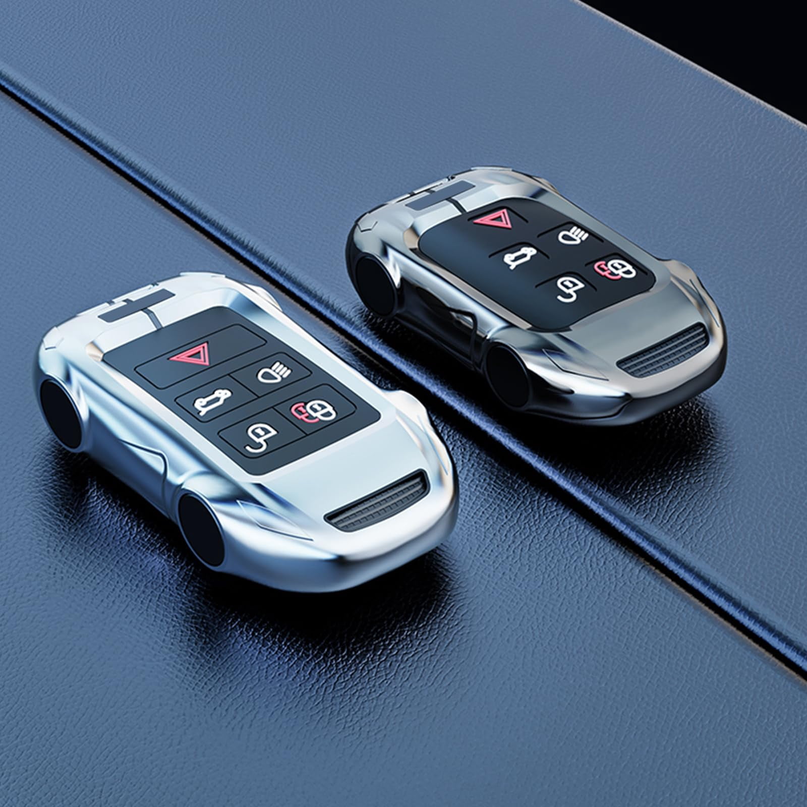 Zinc Alloy Metal Key Fob Case Cover Compatible with Land Rover Range Rover Evoque Sport Velar Land Rover Discovery Jaguar F-Pace F-Type XE XEL XF XFL XJ