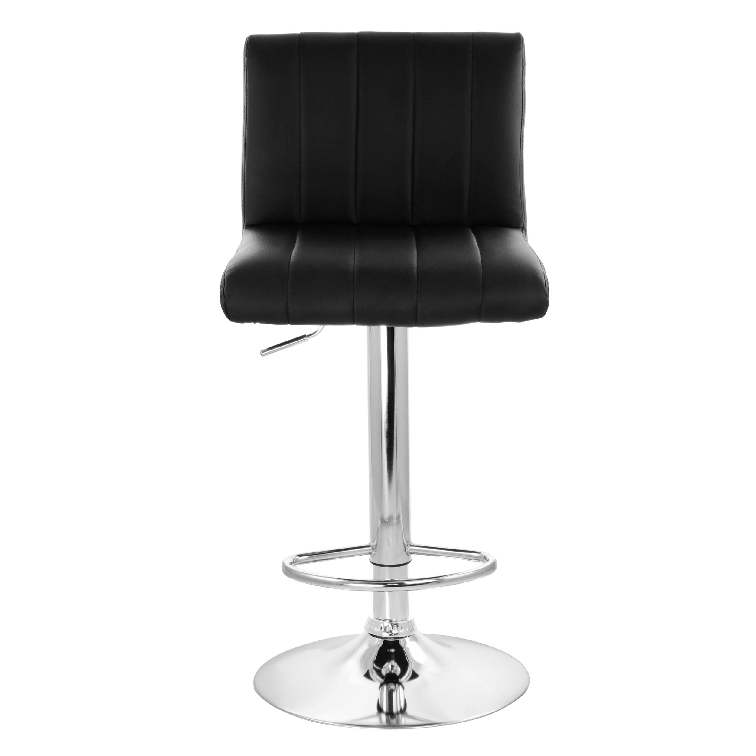 Elama Bar Stool with Adjustable Height & Swivel, Black, Set of 2