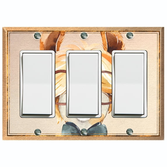 Metal Light Switch Plate Outlet Cover Nerdy Baby Llama Portrait LLA005