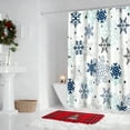 thumbnail image 6 of Honmine Colorful Christmas Snowflake Bath Curtain, Fabric Shower Curtain with 12 Hooks, No Drill Installation for Bathroom, Holiday Themed Decor, 6 of 6