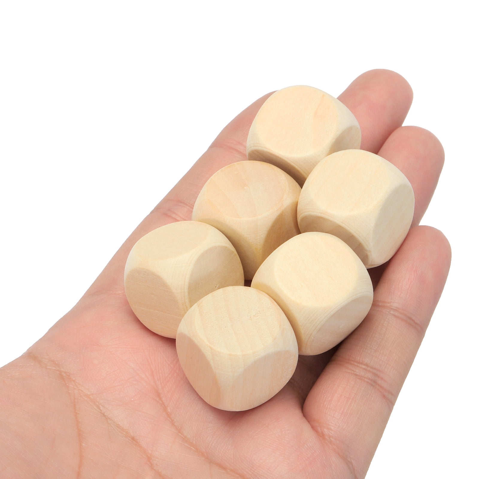 Uxcell 20mm Wooden Blank Dice, 120Pcs Unfinished 6 Sides Cube Dice with Round Corner