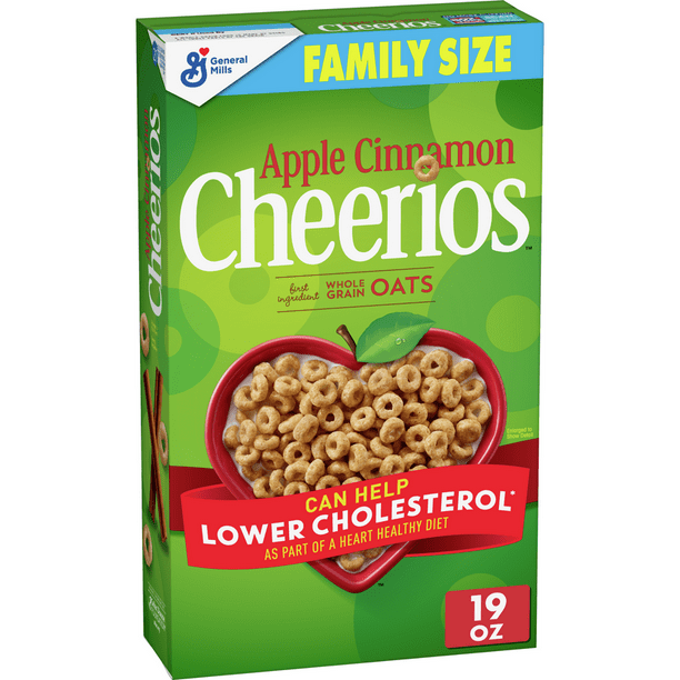 Apple Cinnamon Cheerios, Breakfast Cereal, Gluten Free, Whole Grain Oats, 19 oz
