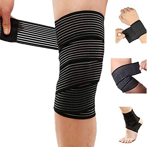 Extra Long Elastic Compression Knee Brace Wrap for patellar Tendon ...